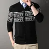 Men's Sweaters False Two Pieces Shirt Collar Fashion Retro Embedded Flower Sweater Lightweight Comfortable Casual All-Matching