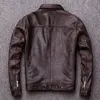 Giacche da uomo Vintage Guida in pelle vera maschi 100 cagnelli rossi marrone nero cappotto da uomo naturale autunno abbigliamento m174 230812