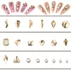 7220 Rhinestones för nagelförbättring med Diamond Nail Decoration Tillbehör 14 olika former+runda guld strass för nagelförbättring+kritor