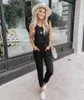 Gym Clothing 2023 Sexy Sleeveless Solid Belt Jumpsuit Women Summer Casual Pocket Basic Long Romper Slim Beach Jumpsuits Trousers Overalls