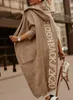 Damenpullover Strickerei Strickpullover Frauen Frühling Herbst Winterbrief Maxi Loosen Soft Coat Jacquard Y2K Egirl Long Strick Jacke Strickjacke 230812