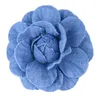 Fleurs décoratives 5pcs Small Camellia DIY Denim Fleur pour le mariage Scrapbooking Scrapbooking Headress