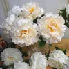 Decorative Flowers 10Pcs Artificial Big Peony With Short Branch Silk Flower Home Decoration Wedding Bouquet Party Event Arrangement