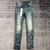 Roxo Homens Tag Unisex Designer Rasgado Calças Skinny para Mens Dhgate Lavado Roupas Velhas Calças de Designer Pantalones Mens Jeans Marca Jeans