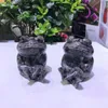 Dekorativa föremål Figurer 6cm Natural Yooperlite Carved Crystal Animals Frog Figurine Healing Feng Shui Quartz Home Decoration Accessories 1st 230812