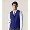 Mäns västar Formell klänning passar Vest Business Office Elegant Gentleman Solid Color V-Neck ärmlös 2023 Produktfrämjande
