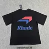 Rhode American High Street Fashion Brand Short Pen Strzałka List do druku Casual Loose Rleeve T-shirt unisex