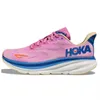 Hoka One One Clifton 9 Kid Sapatos Running Shoes Criança Sapatilhas Hokas Mens Mulheres Triplo Preto Branco Cyclamen Doce Lilás Shifting Areia Meninos Meninas Treinadores Tamanho 28-47