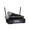 Microfones Wireless Microphone Handheld Dual Channels UHF Fast frekvens Dynamisk mikrofon för Karaoke Wedding Party Band Church Show 230812