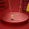 2023 S925 Sterling Silver Cute Golden Gui Moon Rabbit Necklace Female Clavicle Chain Bracelet Set Jewelry Factory Wholesale For Women