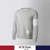 Marca de moda TB Thonn Fashion Yarn Dividing Cotton Round Neck Sweater 2023 Primavera e outono Casual para homens Mulheres amantes