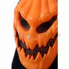 Party Masks Cosplay Horrible Creepy Horror Scary Pumpkin Funny Halloween Mask with Black Kerchief Full Face Costume Prop for Carnival Party 230812