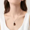 Collier de pendentif géométrique en pierre naturelle Chaîne en acier inoxydable Pendants en cristal rose pour faire des boucles d'oreilles bricolage bijoux