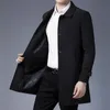 Herren Trench Coats Herren Frühlingsjacke Ankunft Herrengeschäft Casual Black Khaki Long Jacket Top -Quality Single Breaceed Massive Schicht 230812