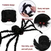 Andere Event -Party -Lieferungen 30/50/75/125/150/200 cm Halloween Giant Black Plush Spider Halloween Dekoration Requisiten Kinder Spielzeug Haunted Outdoor Party House Decor 230812