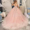 Girl Dresses Luxury Pink Tulle Puffy Kids For Party Wedding Flower Dress Sleeveless Communion Princess Ball Gowns Prom Wear