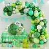 Andra evenemangsfestleveranser Green Dinosaur Balloon Garland Arch Kit Birthday Decoration Kids Jungle Safari Latex Dino Baloon Baby Shower 230812