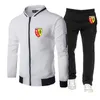 Men's Tracksuits Euro Club RC Lens 2023 Autumn Diagonal Zip Hoodie Runoto com capuz Capuz Capta de moletom Sportswear Suits