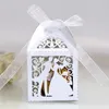 Envoltório de presente 30/50pcs / lot Lase Cut Noiva Noivo Casamento Doces Caixa de Doces Caixas de Papel Embalagem de Bebê Chuveiro de Chocolate Biscoito