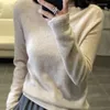 Kadın Sweaters Sweater Sonbahar Kış Kış Yüksek Boyun All-Match Düz Renkli Külot Saf Yün İyong Söğretilmiş Üst Kore Moda Üssü
