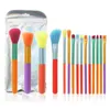 Makeup Tools 15 Rainbow Borstes Set Nybörjare Färg Blush Brush Beauty 230812