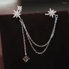 Orecchini schienali 1pc Temperamento zircone cubico stelle per le orecchie dei clip di colore argento gioielli a catena di colori per donne s-e1121