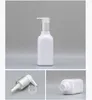 Storage Bottles 100pcs 200ml White Square Aluminum Cosmetic Lotion Pump Plastic Bottle Empty Containers Shampoo With Silver