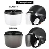 Casques de moto Universal 3 Snap Flip Up Visor SH-ORD LENS POUR RETRO Open Face Casque 3-SNAP Anti-UV Anti-Fog Anti-Scratch