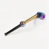 Nouveau style long cool coloré en alliage de zinc tuyaux portables amovibles herbes tabac filtre écran cuillère bol fumer bong support handpipes facile à nettoyer tube à main