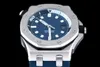 Relógios de pulso 15720ST Designer Mens Relógios Swiss 4308 Data Mecânica Automática Octogonal Dial Sapphire Cristal 316L Aço Inoxidável Pulseira de Borracha Impermeável