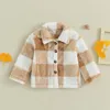 Jackets Baby Girls Jungen Herbst Wintermäntel Langarm Lupe Revers Button Down Plaid Oberbekleidung