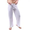 Herrbyxor trendiga pyjama rak sport snabb torr full längd män yoga