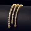 Luxury 3mm 4mm5mm Cubic Zirconia Tennis Bracelets Iced Out Chain Crystal Wedding Bracelet For Women Men Gold Silver Color Bracelet D-35244