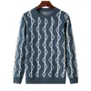 Męskie swetry 100 merino wełna grube swetra mężczyzn ubrania jesienne zimowe przybycie mody High Street pasiasted pullover 230812