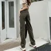 سراويل جينز للسيدات Gidyq Women Women Belt Cargo Pants Corean Fashion الشارع الشارع