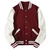 Giacche da baseball streetwear vintage college con maniche in pelle personalizzate ricamate in ciniglia