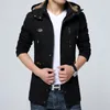 Trench Cods Cods Casual Loose Automne Hiver Men Trench Coat Coat Fashion Hooded Hread Hreakers Pockets Zipper Men Vestes M-5XL Streetwear 230812