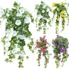 Fiori decorativi 1pcs 65 cm Gloria mattutina artificiale decorazione falsa cesta manma manma petunia orchidea fiore per la decorazione della casa di nozze