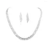 Catene 1 set di collana sposa Temperamento elegante Luxury Dainty ipoallergenico scintillando gli orecchini per gli orecchini kit da sposa