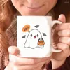 Muggar Boo Ghost Mug Intressant Halloween Ceramic Cup Gift Creative Nordic Coffee With Band