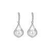 2023 925 Sterling Silver Pearl Earrings Women's French Simple Water Drop Ins Cool Style Fashion Versatile Temperament For Female