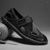 Versatile Leather Summer Men's Sandals Beach Shoes Trend Outdoor Slippers Casual Sports Flat Large 617