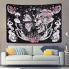 Dekorativa föremål Figurer Skull Tapestry Hippie Mushroom Tapiz Estetic Moth Wall Hanging Moon Star Snake Bedroom Art Decortion Home Room Decor 230812