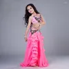 Stage Wear 2023 Luxury Hand-made Belly Dancing Costume For Kids/Child/Girls Sexy Oriental Dance Competition Clothes Suit S/M/L Pink Green