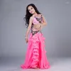 Bühnenbekleidung 2023 Luxus handgemachtes Bauchtanzkostüm für Kinder/Kinder/Mädchen Sexy Oriental Dance-Wettbewerb Kleidung Anzug S/M/L Pink Grün