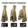 Raincoats Multifunctional Raincoat Waterproof Poncho Camouflage Cover For Camping Hunting Clothes Shelter Tent Military Emergency Raincoat 230812