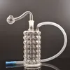 Gros 3D Creative Mini narguilé épais capiteux bouteille de cristal verre tuyau de brûleur à mazout 10mm femelle eau dab rig bongs avec tuyau en silicone et bol à fumer