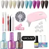 Gel nagellakkit met UV -lichte nageldroger, gelpolish nagelkit afwezig van gel nagel set manicure tools nagel gel kit geschenken voor vrouwen