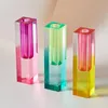 Decorative Objects Figurines Floriddle Modern Rainbow Pillar Bud Vase Tabletop Glass Vases Luxury Decorative Acrylic Crystal Nordic Room Decoration Home 230812