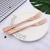 Dinnerware Sets Rose Gold Set 304 Stainless Steel Mirror Cutlery Knife Fork Spoons Silverware Kitchen Home Party Tableware